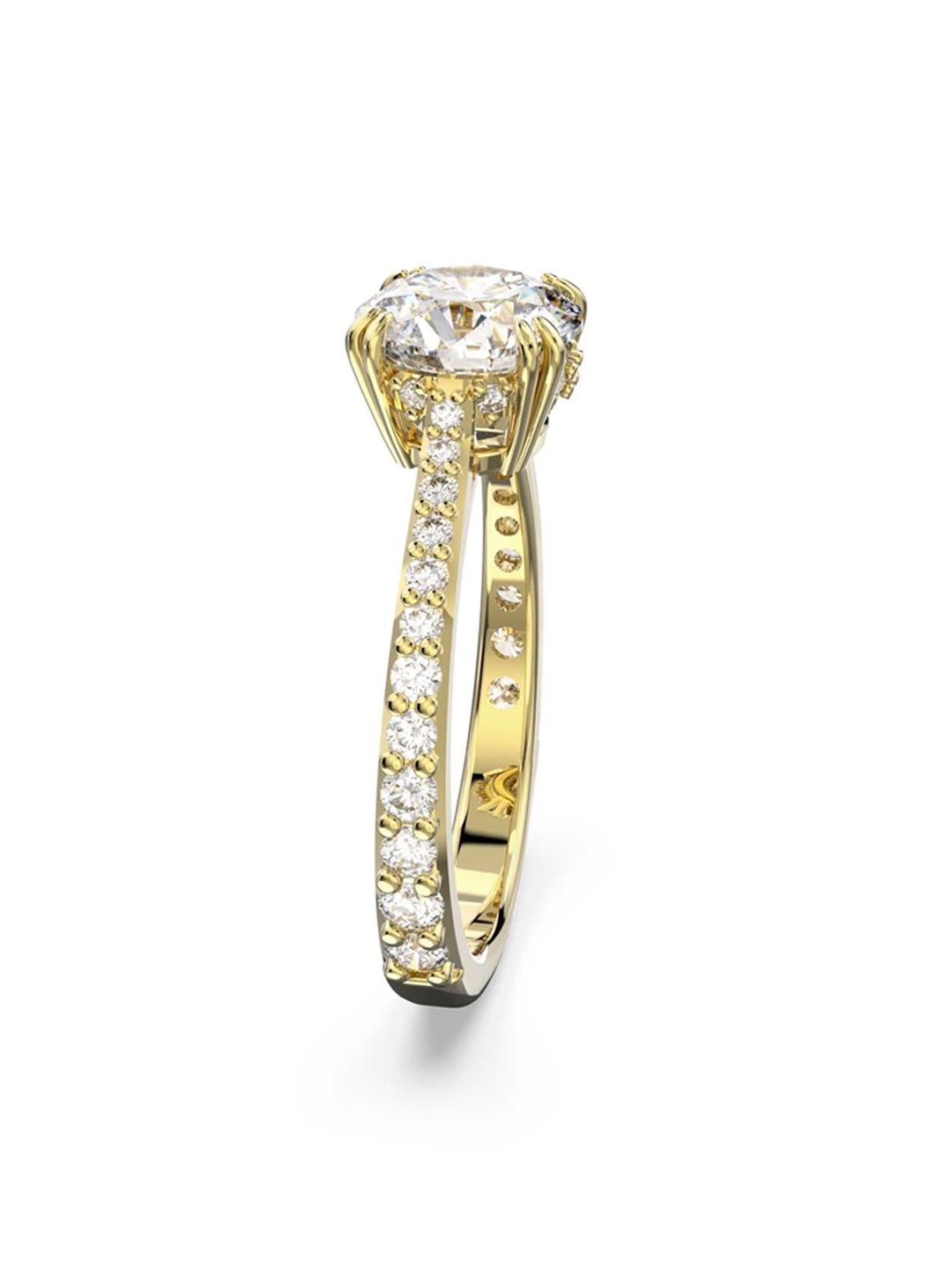 

SWAROVSKI Gold-Plated White Crystal-Studded Finger Ring