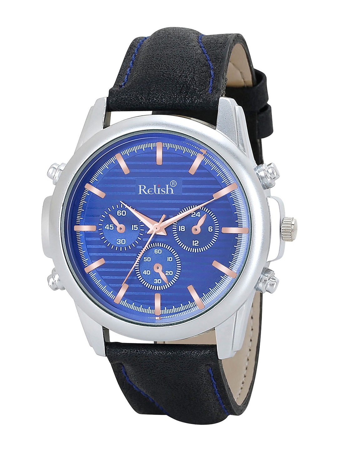 

Relish Men Blue Dial & Black Wrap Around Straps Analogue Watch RE-NC408