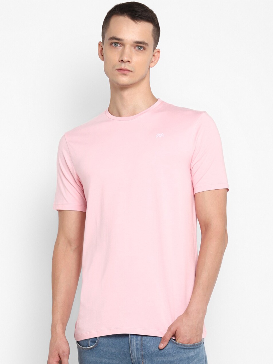 

MUWIN Men Pink Solid T-shirt