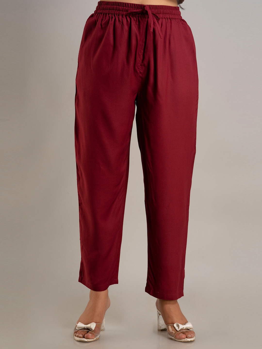 

DORIYA Women Maroon Palazzos