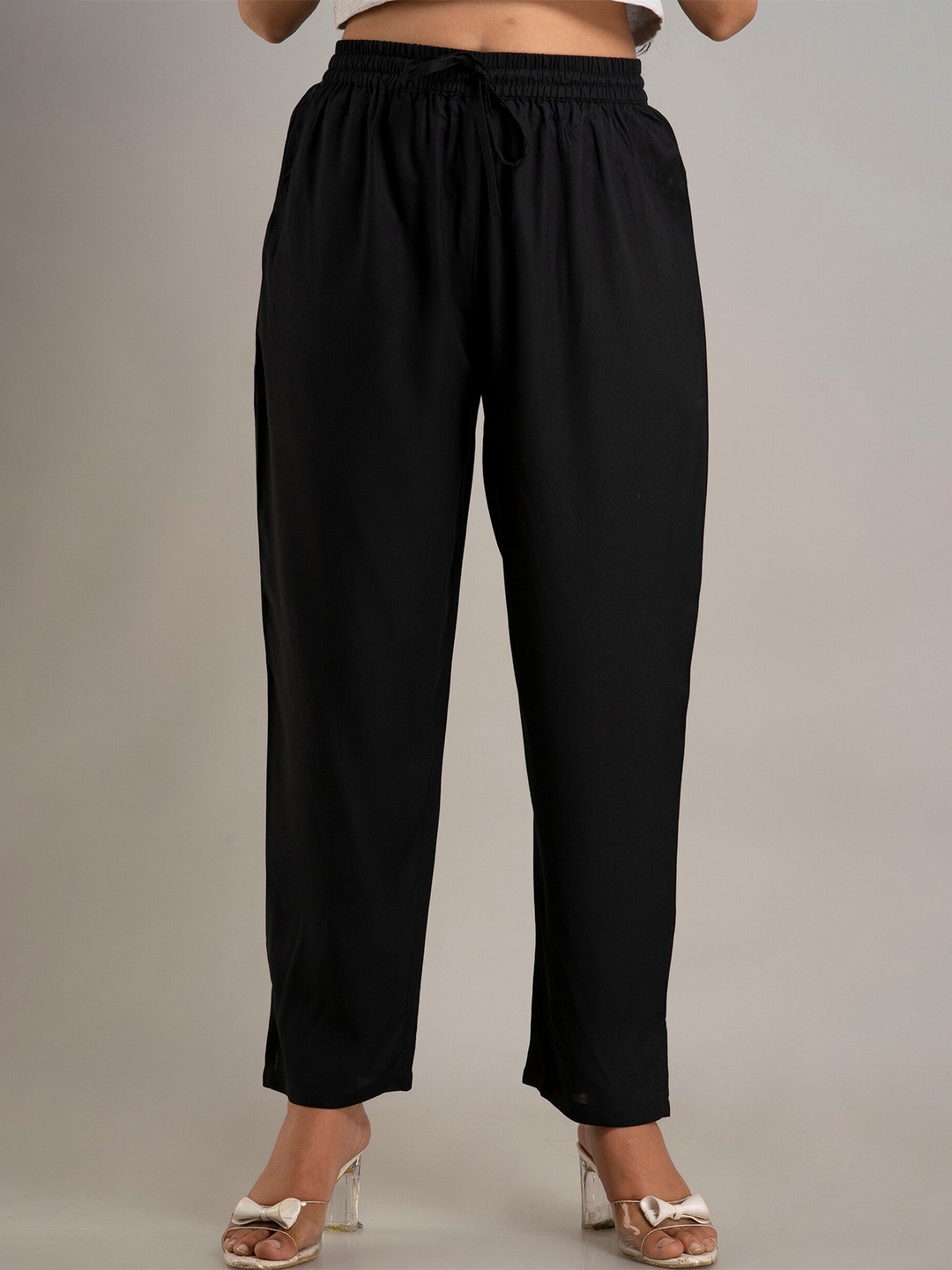 

DORIYA Women Black Palazzos