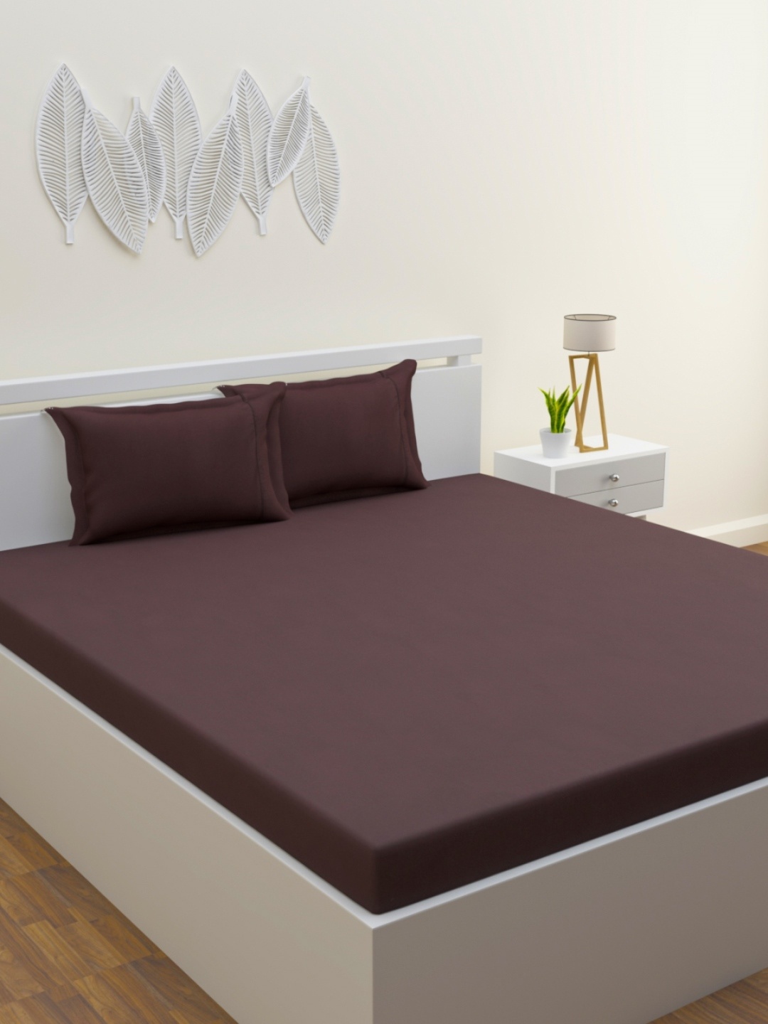 

ROMEE Coffee Brown 400 TC King Bedsheet with 2 Pillow Covers