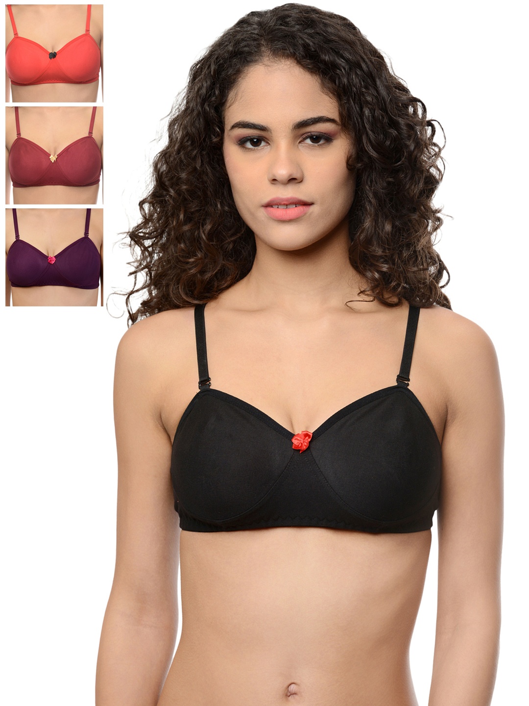 

Leading Lady Pack of 4 Full-Coverage T-shirt Bras DEMI-4, Multi