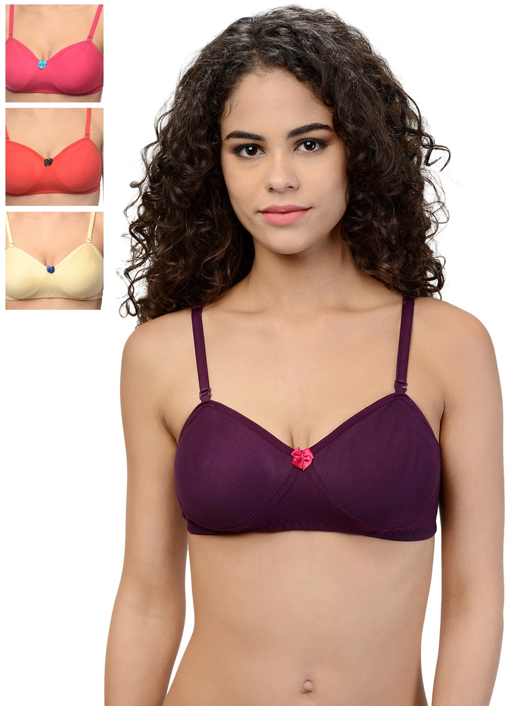 

Leading Lady Pack Of 4 Full-Coverage T-shirt Bras DEMI-4, Purple