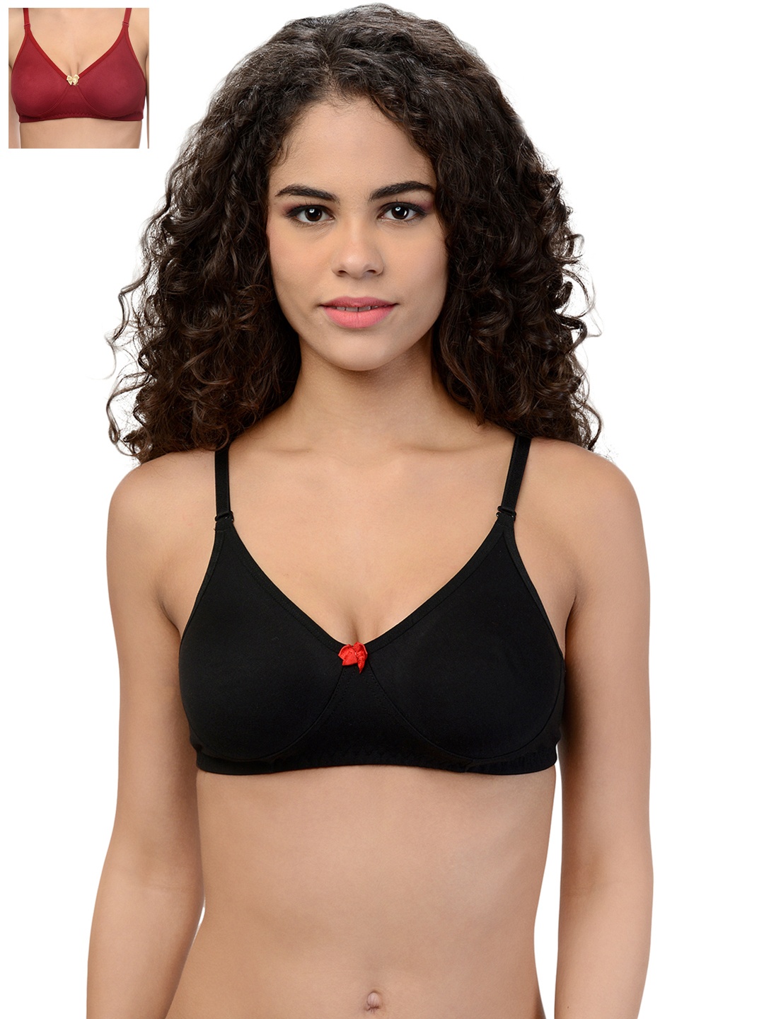 

Leading Lady Pack of 2 Full-Coverage T-shirt Bras DINKY-2, Black