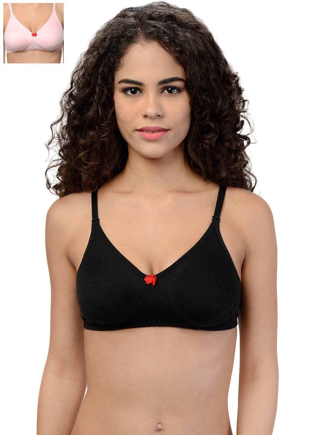 

Leading Lady Pack of 2 Full-Coverage T-shirt Bras DINKY-2, Black