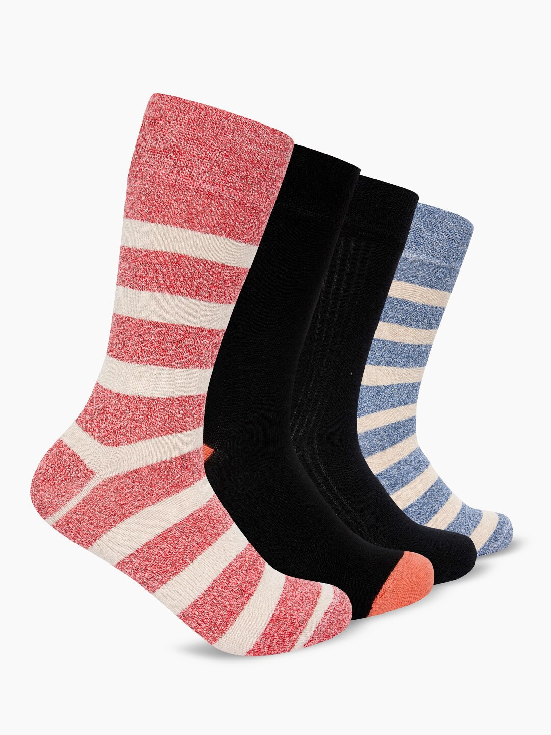 

Smarty Pants Unisex Pack Of 4 Multi Colored Striped Calf-Length Socks