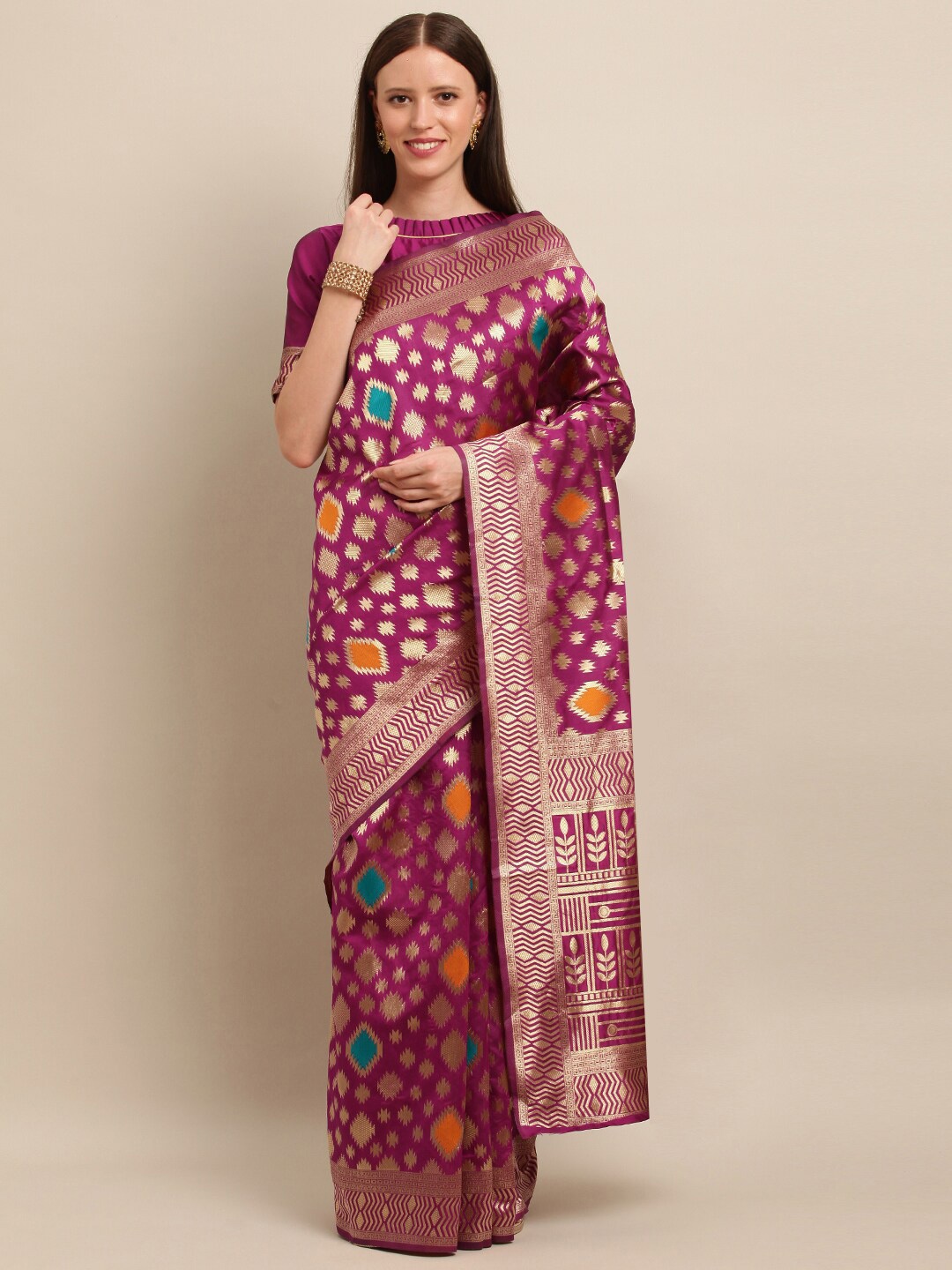 

SHAVYA Black Woven Design Zari Pure Silk Banarasi Saree