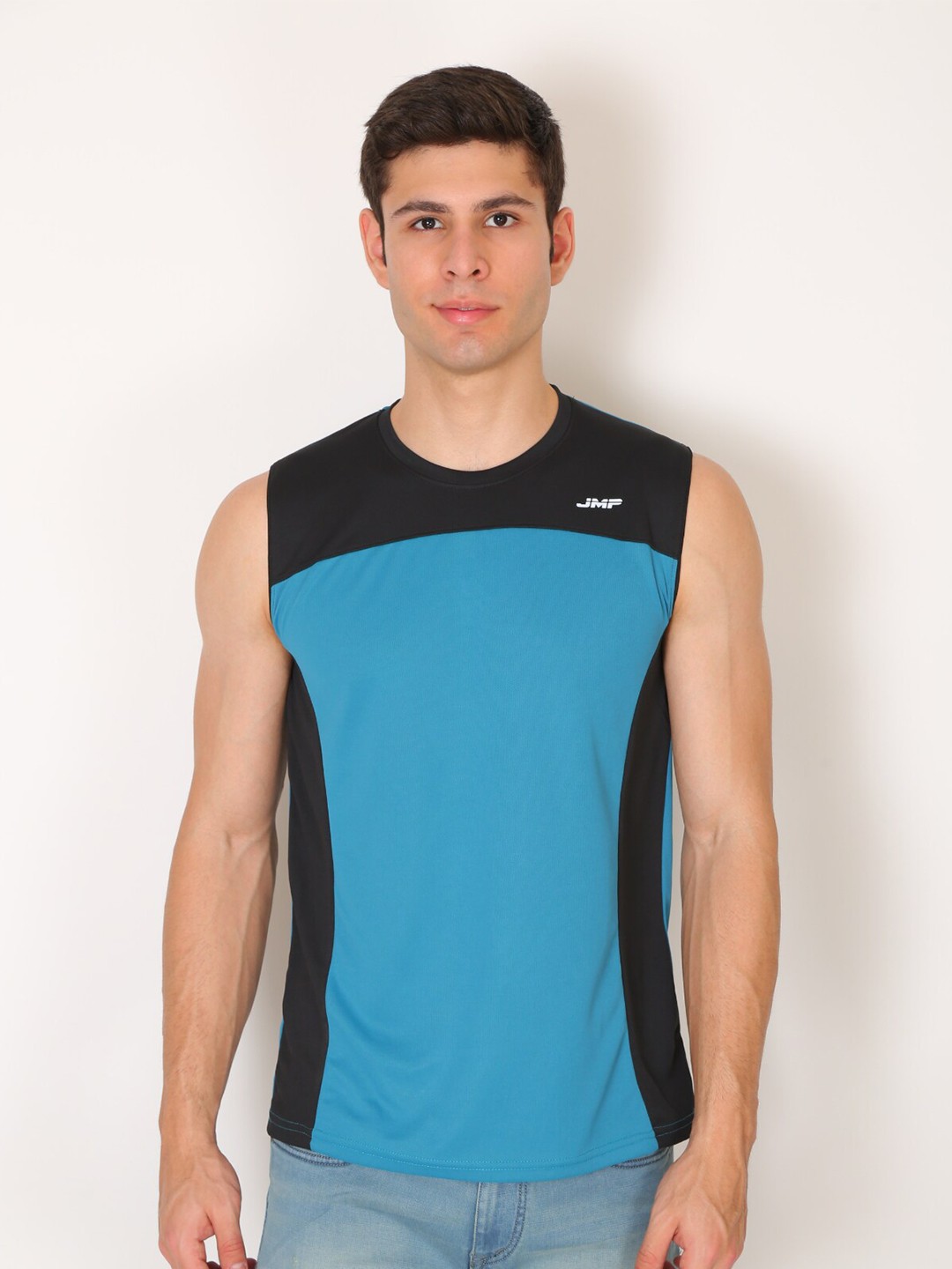 

JMP Men Teal Colourblocked T-shirt