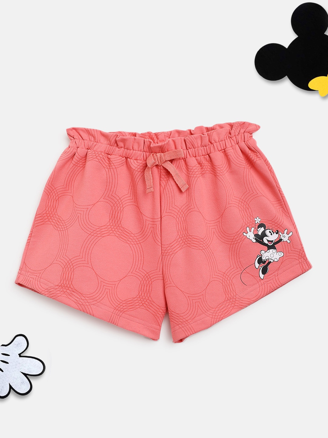 

Lil Tomatoes Girls Pink Printed Minnie Mouse Outdoor Shorts