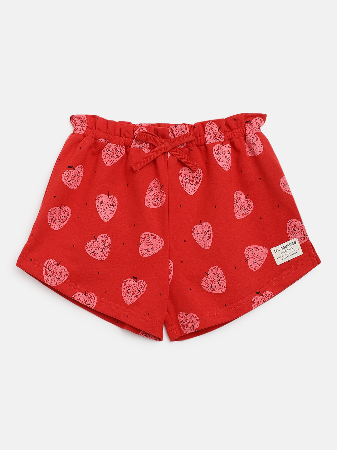 

Lil Tomatoes Girls Red Printed Outdoor Shorts