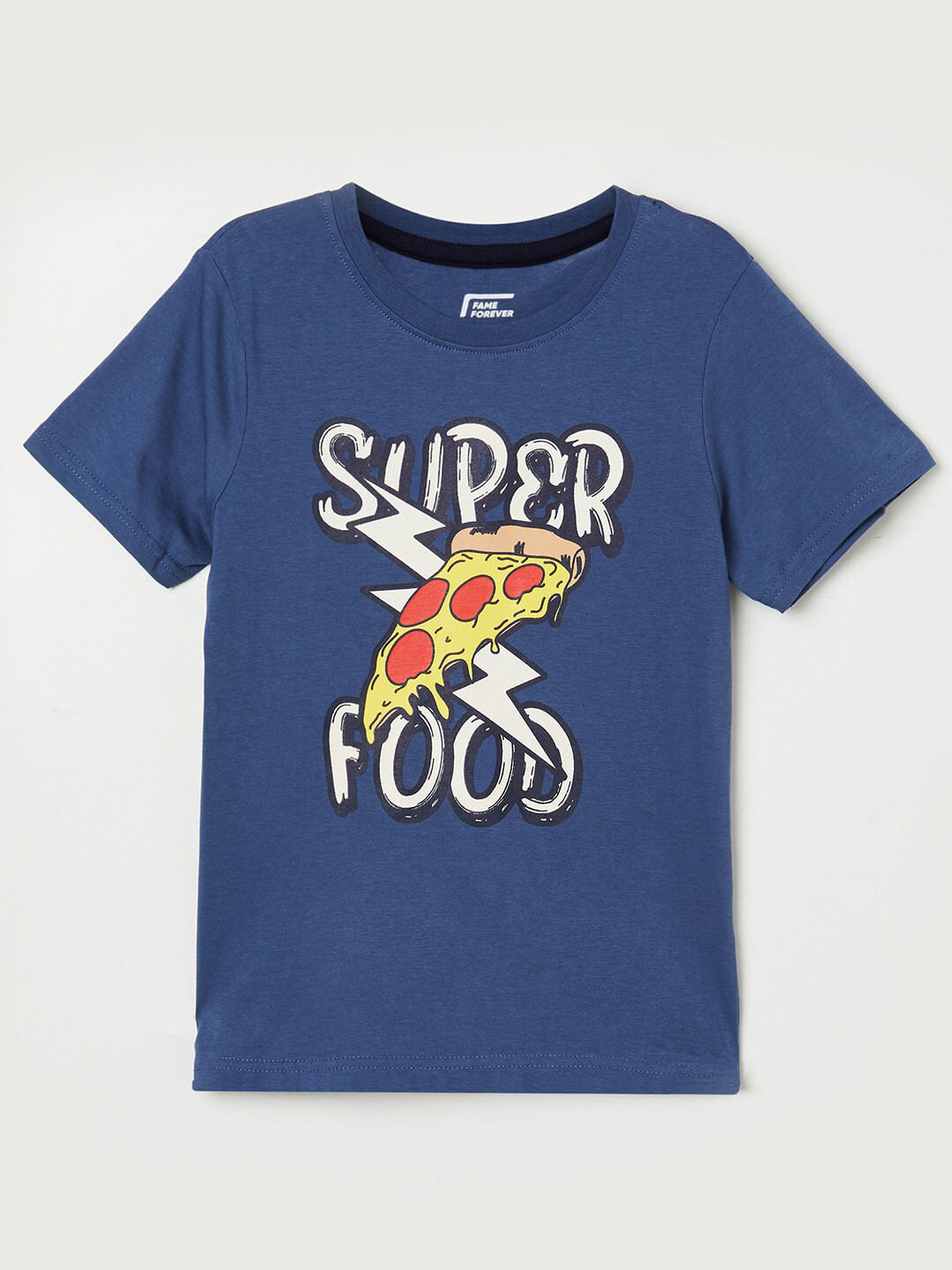 

Fame Forever by Lifestyle Boys Blue Typography Printed T-shirt