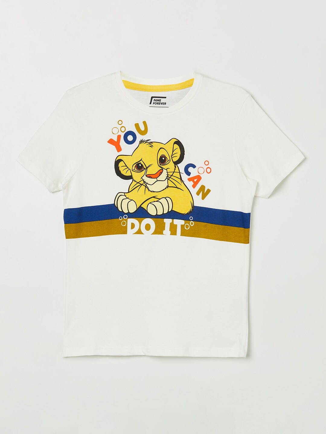

Fame Forever by Lifestyle Boys LION KING Printed Tshirt, White