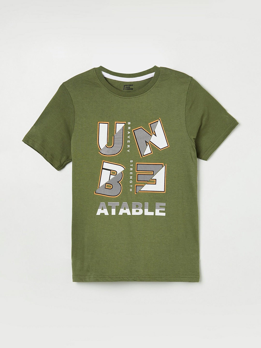 

Fame Forever by Lifestyle Boys Olive Green Printed T-shirt