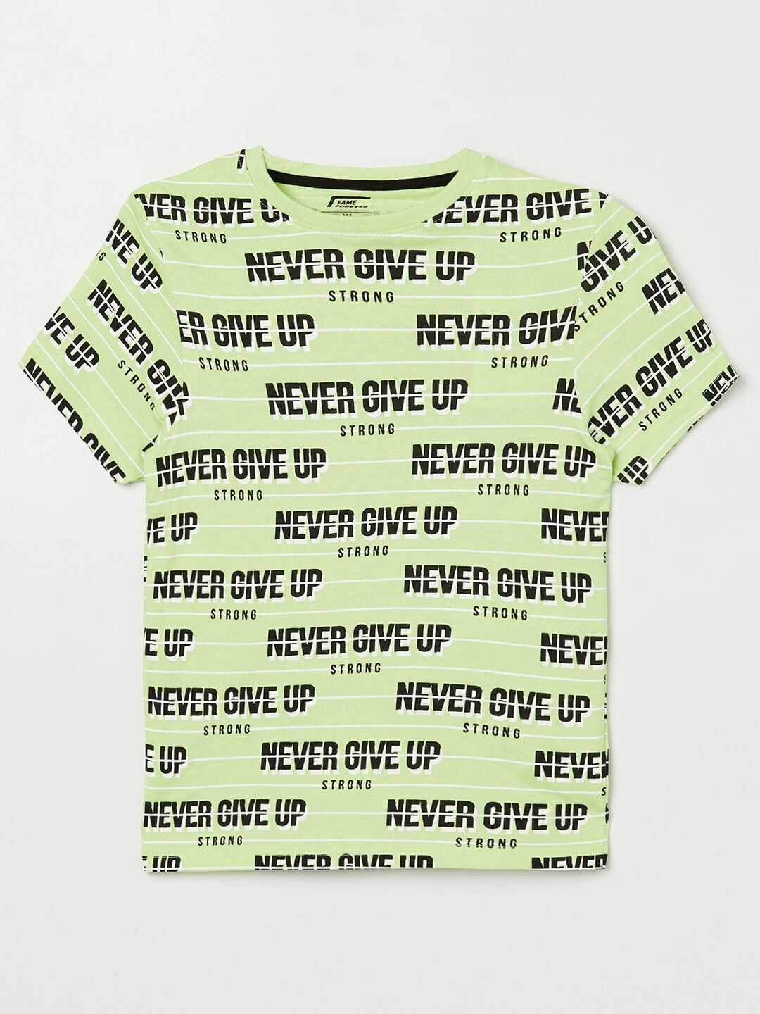 

Fame Forever by Lifestyle Boys Yellow Typography Printed T-shirt