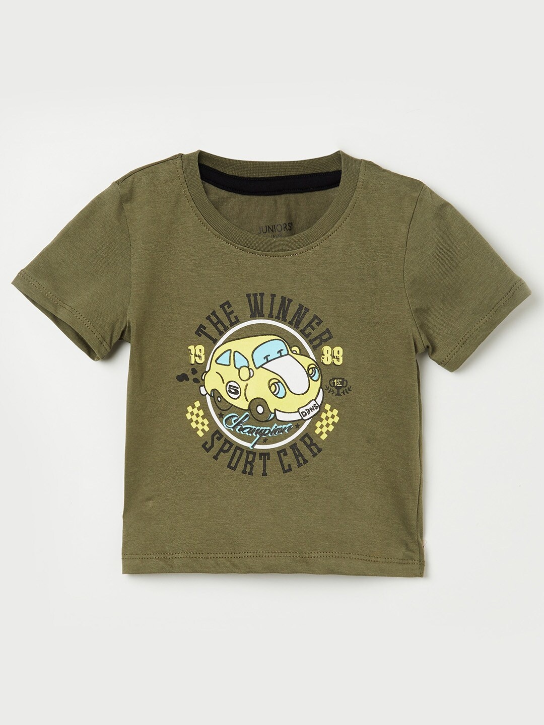 

Juniors by Lifestyle Boys Olive Green Printed T-shirt