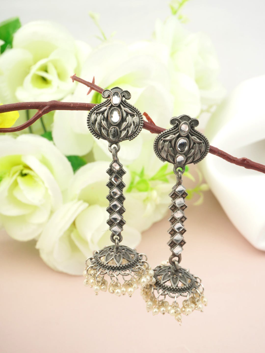 

Urmika Silver-Toned Classic Hoop Earrings