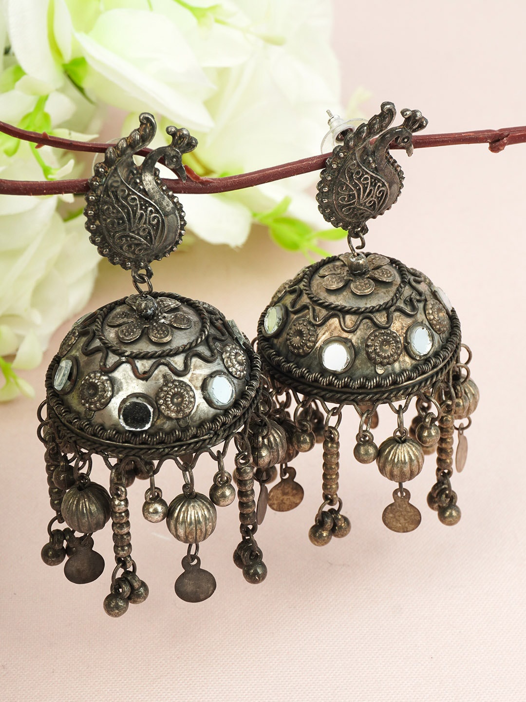 

Urmika Silver-Toned Classic Drop Earrings