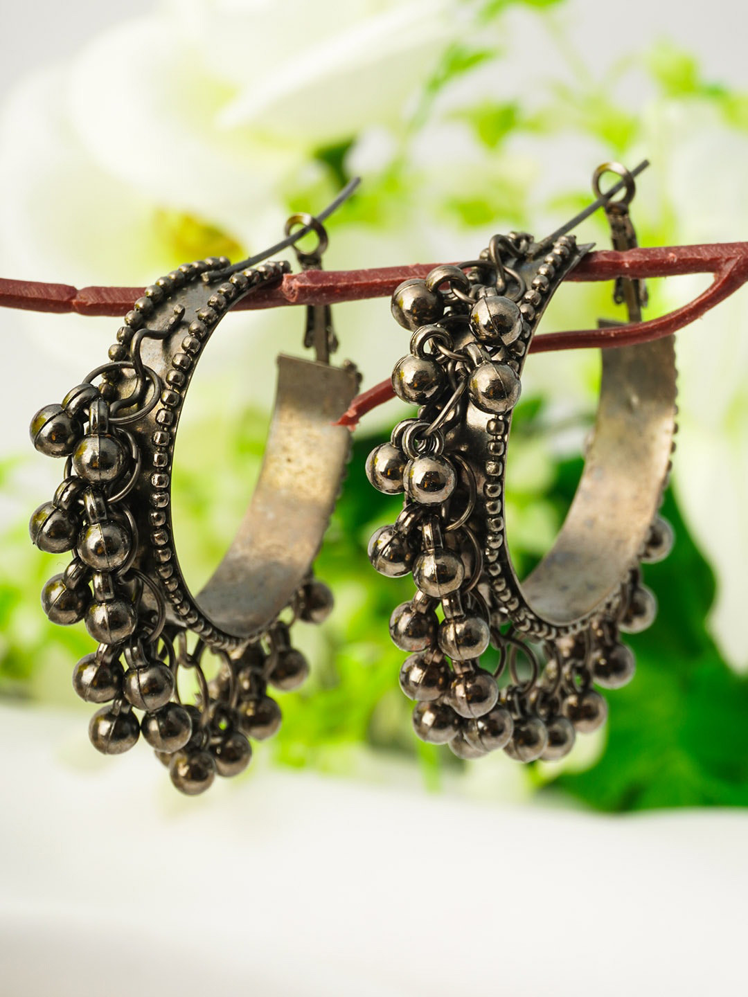 

Urmika Silver-Toned Classic Hoop Earrings