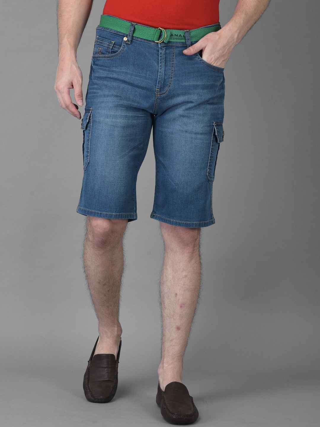 

Canary London Men Blue Washed Denim Shorts