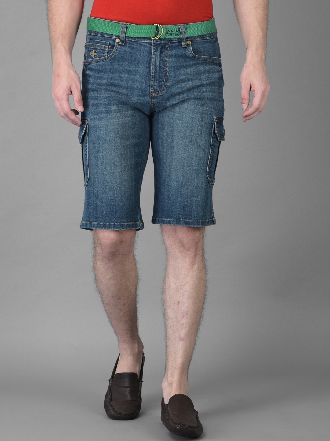 

Canary London Men Blue Washed Denim Shorts