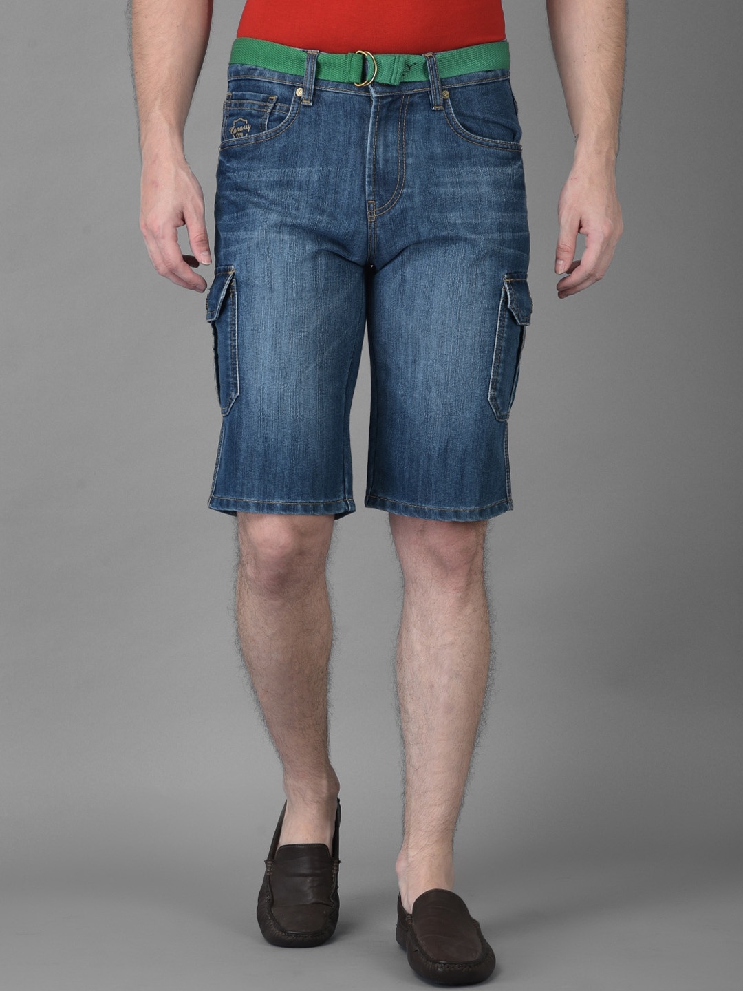 

Canary London Men Blue Washed Denim Shorts