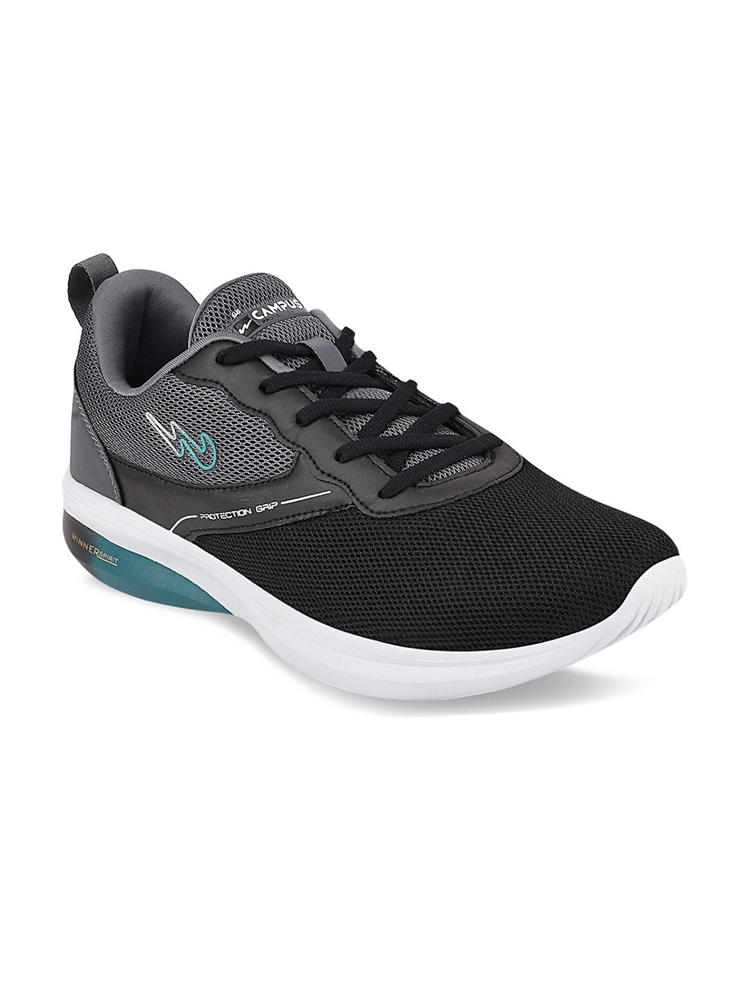 

Campus Men Black Mesh Running Shoes