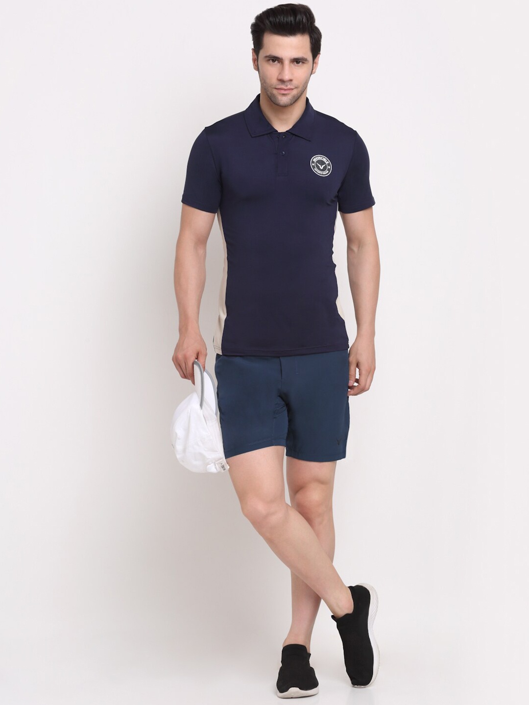 

Invincible Men Colorblocked Polo Tee, Navy blue