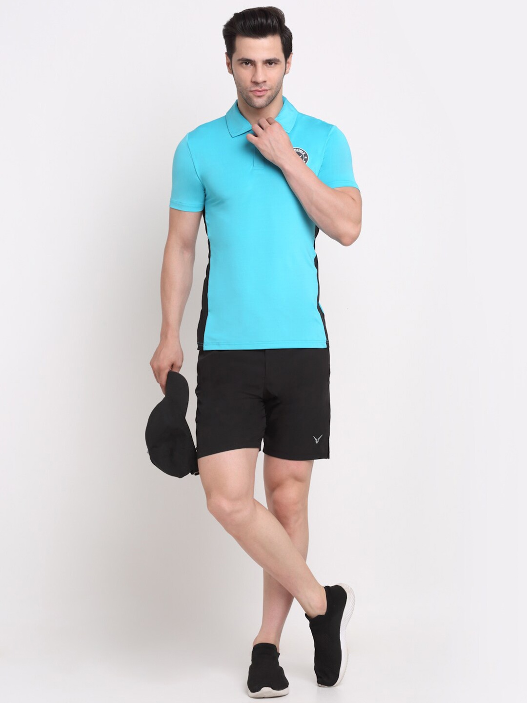 

Invincible Men Colorblocked Polo Tee, Blue