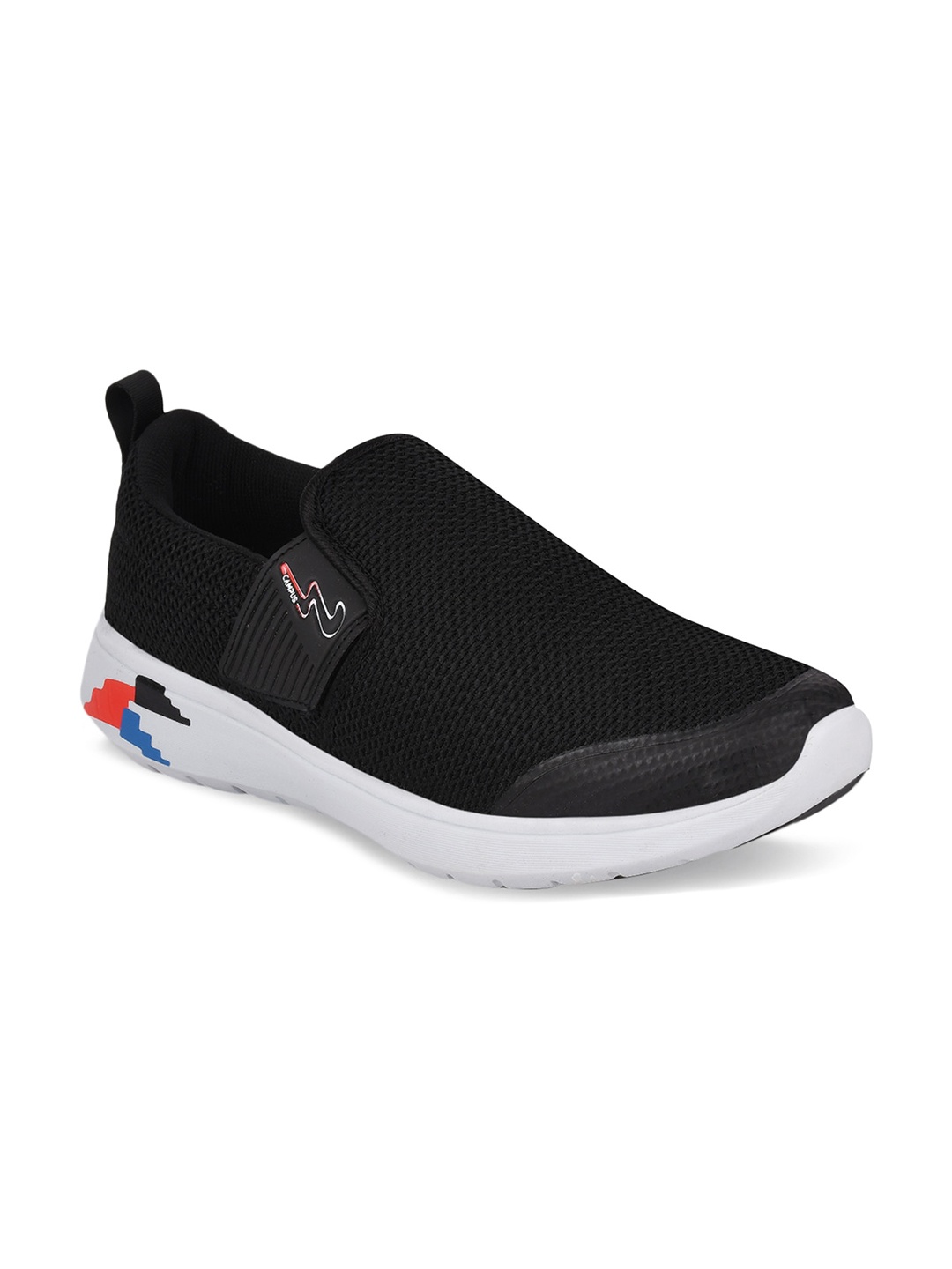 

Campus Men Black Woven Design Slip-On Sneakers