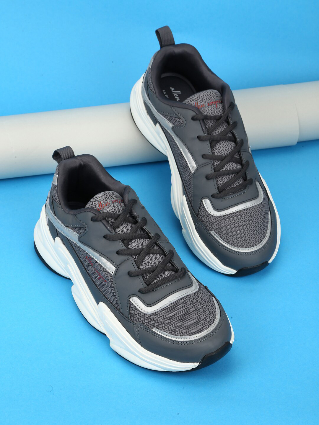 

Allen Cooper Men Grey Mesh Running Non-Marking Shoes