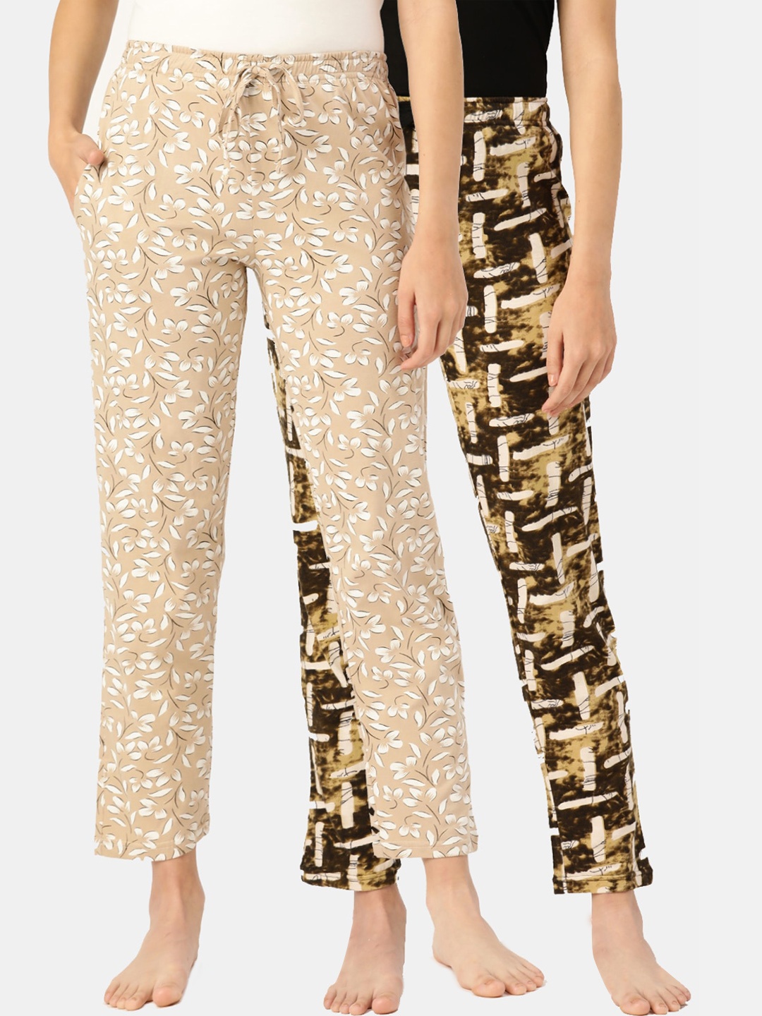 

Leading Lady Women Pack Of 2 Printed Cotton Lounge pants, Blue