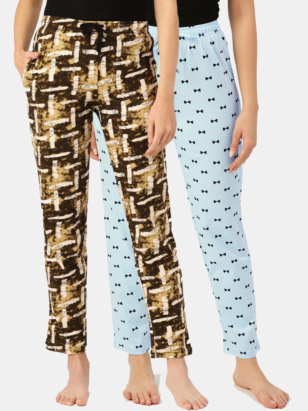 

Leading Lady Women Pack of 2 Cotton Printed Lounge Pants, Blue