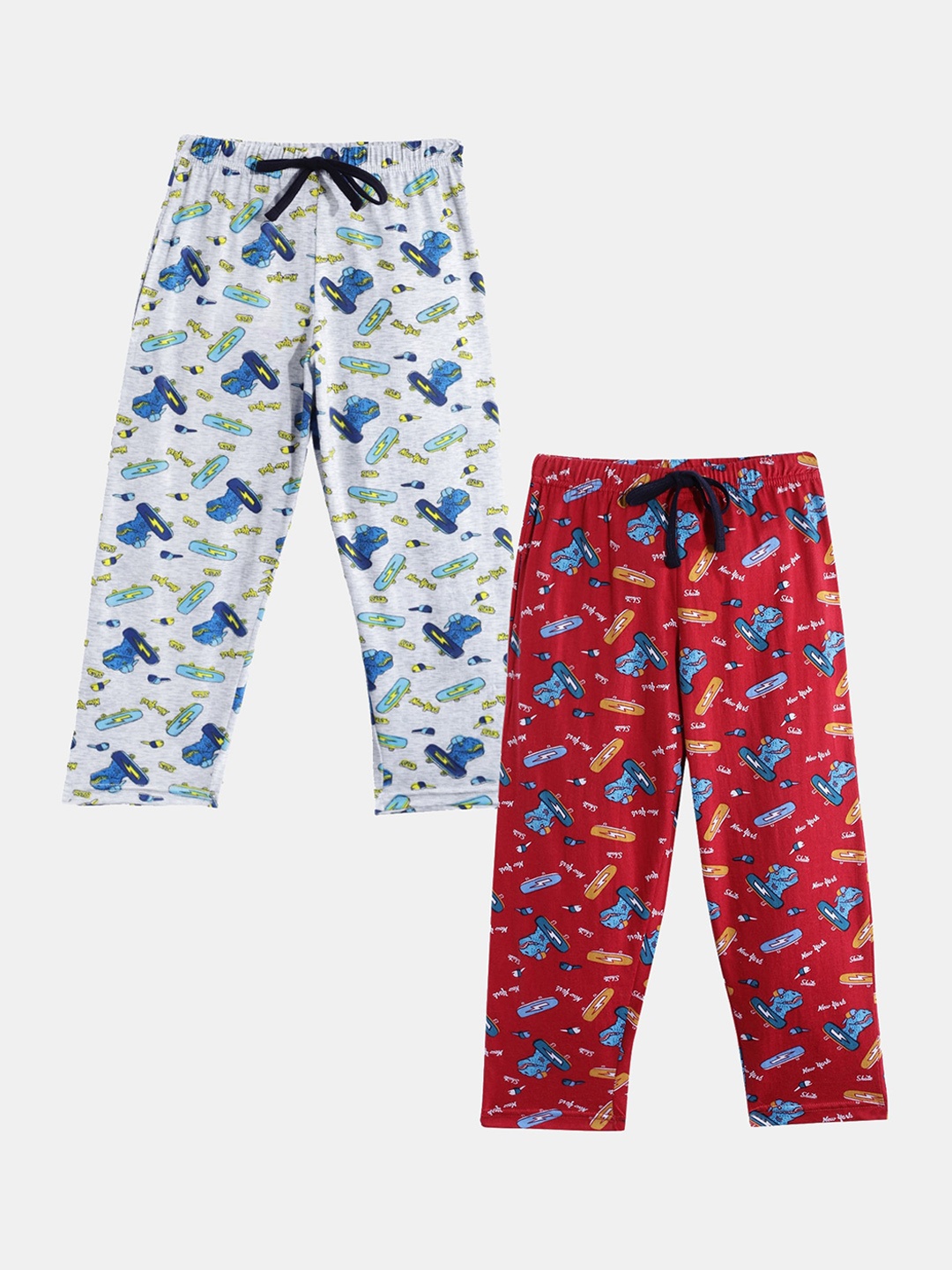 

Leading Lady Girls Pack Of 2 Printed Pure Cotton Lounge Pants, Grey