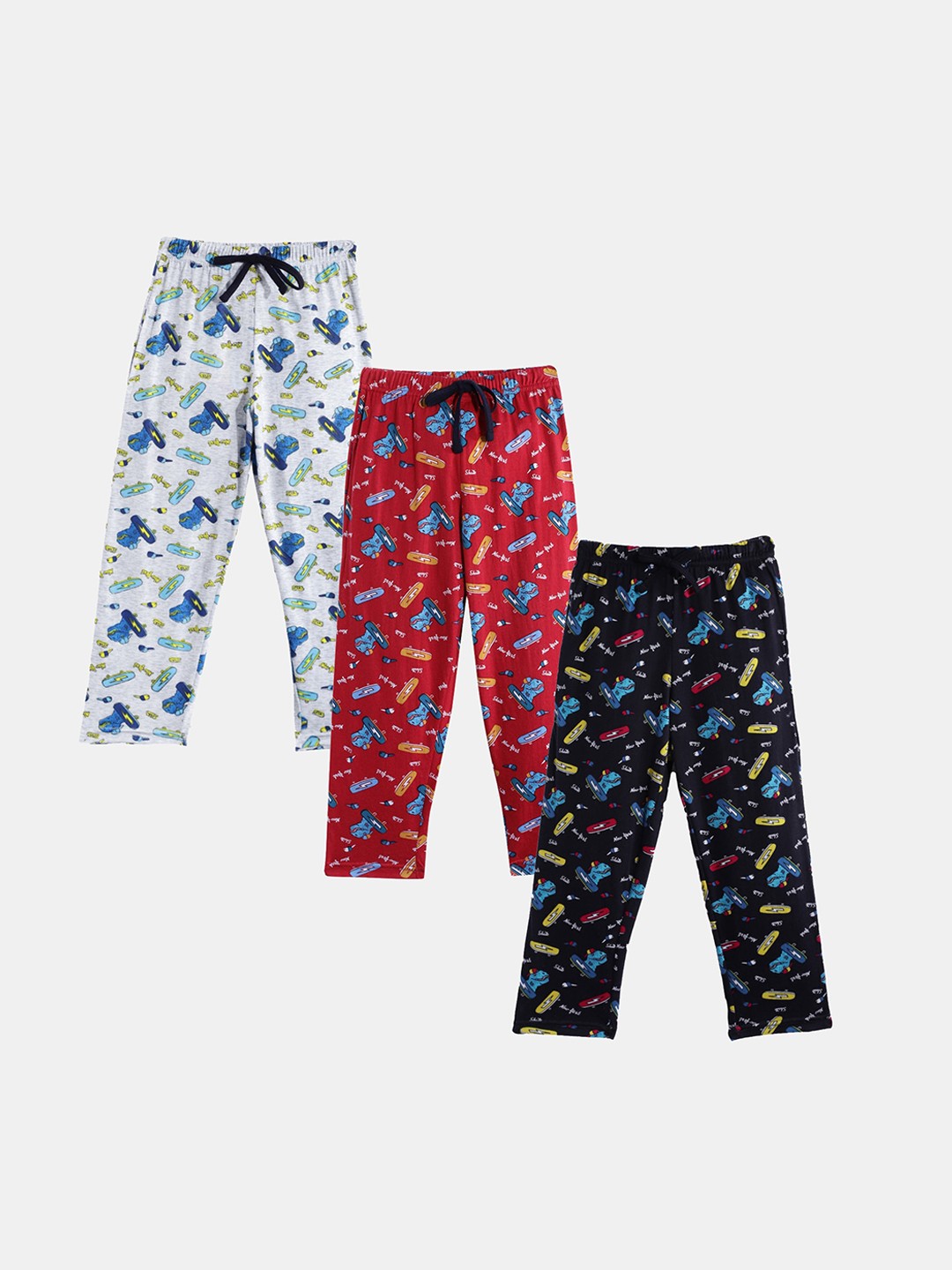 

Leading Lady Girls Pack of 3 Printed Pure Cotton Lounge Pants, Red