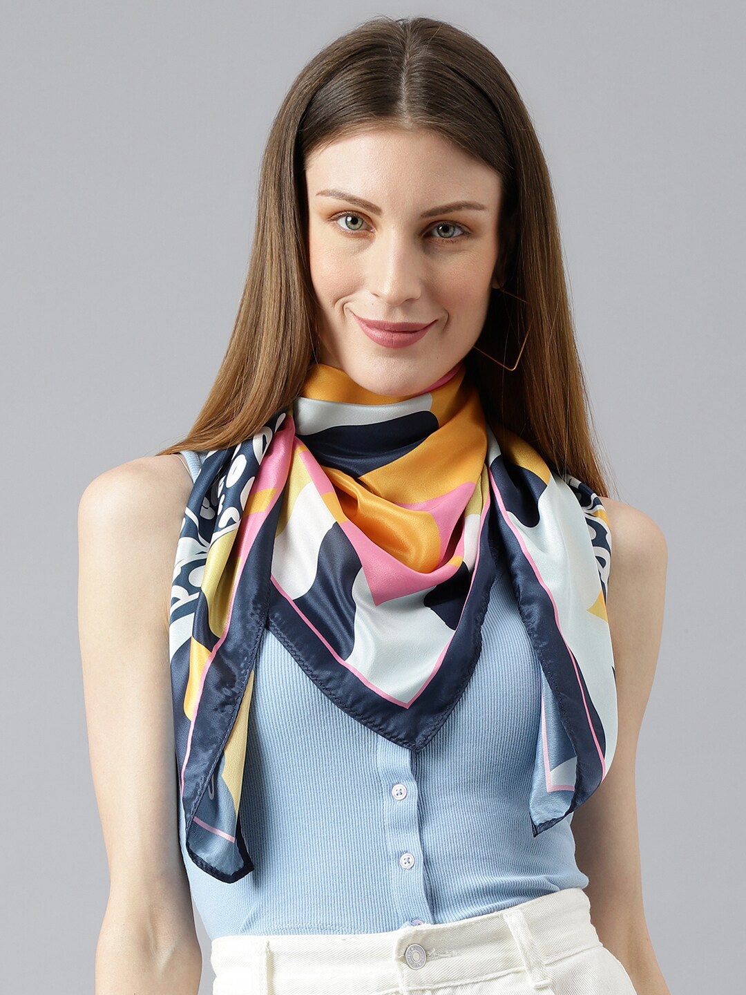 

Tossido Women Peach-Coloured & White Printed Scarf