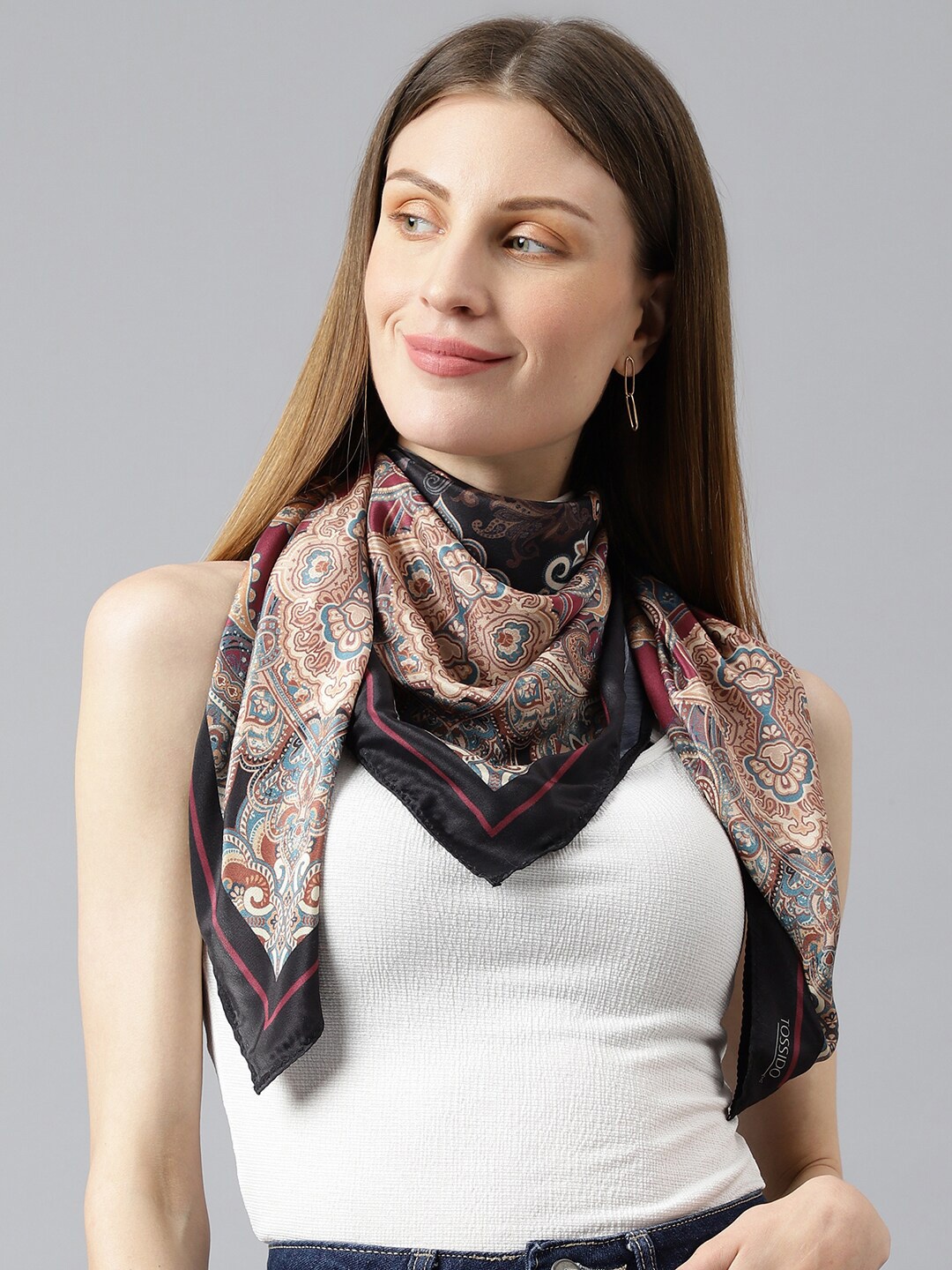 

Tossido Women Magenta & Black Scarf