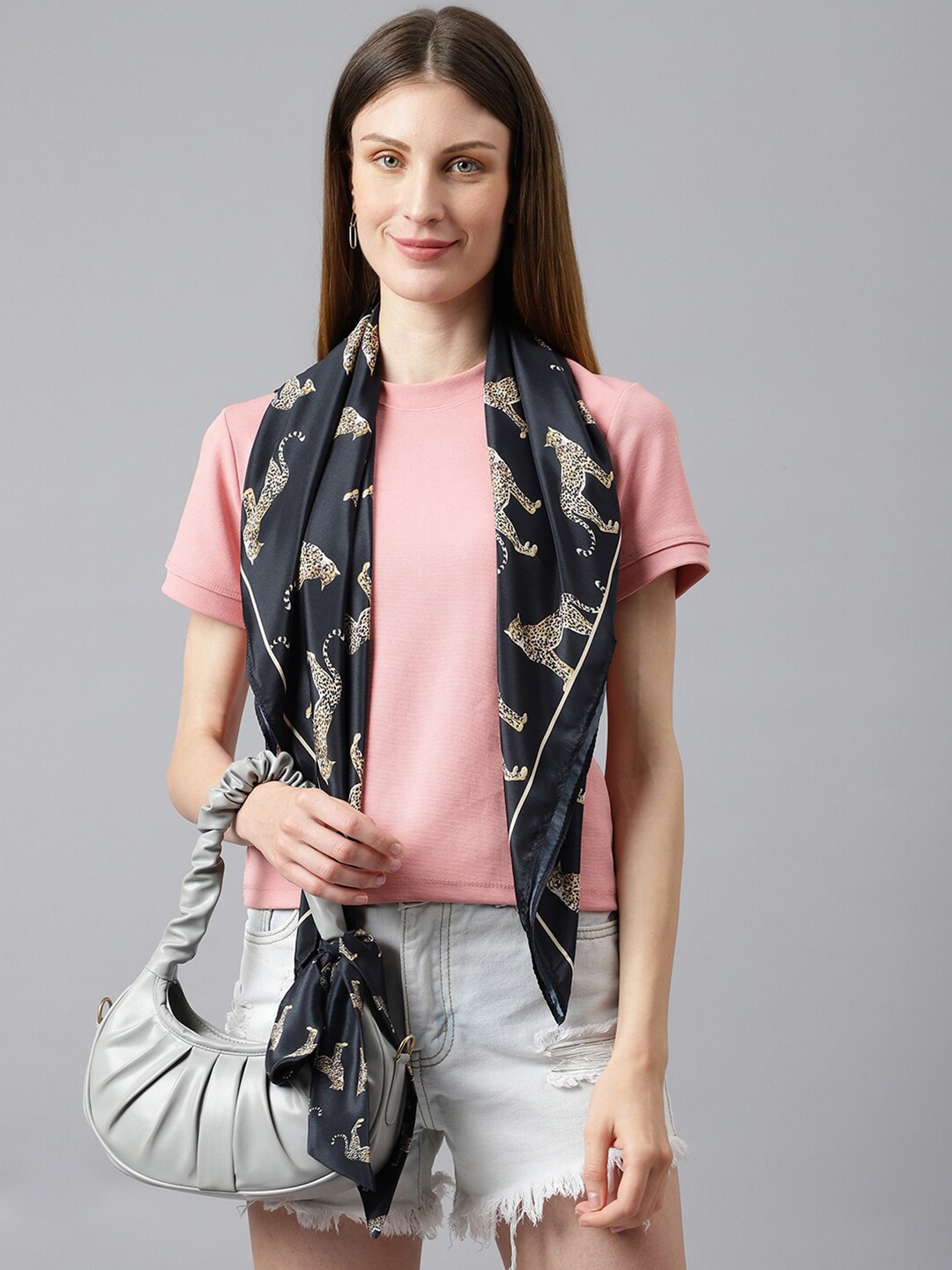

Tossido Women Black & Brown Printed Scarf