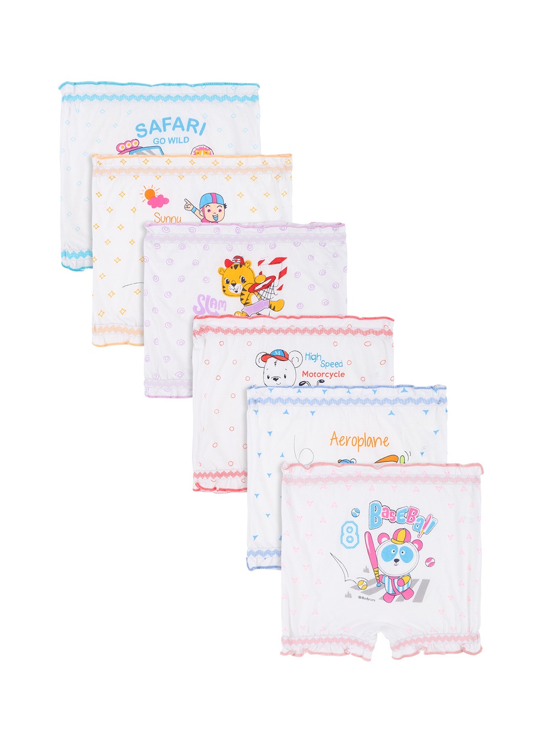 

Bodycare Girls Pack of 2 White Printed Cotton Briefs
