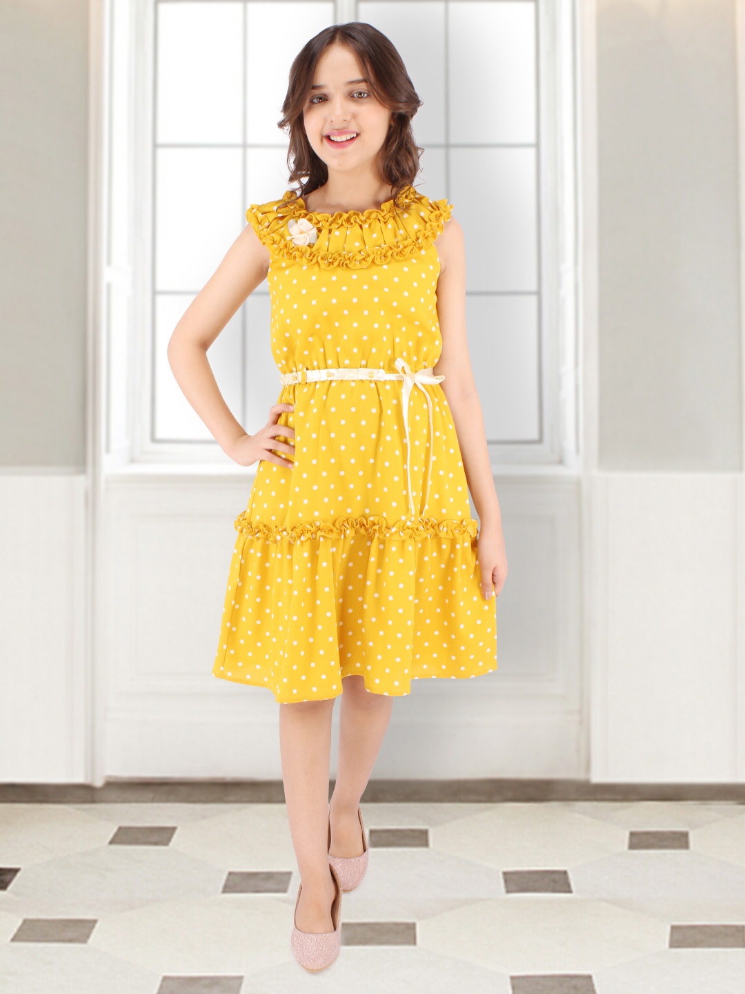 

CUTECUMBER Maroon Georgette Dress