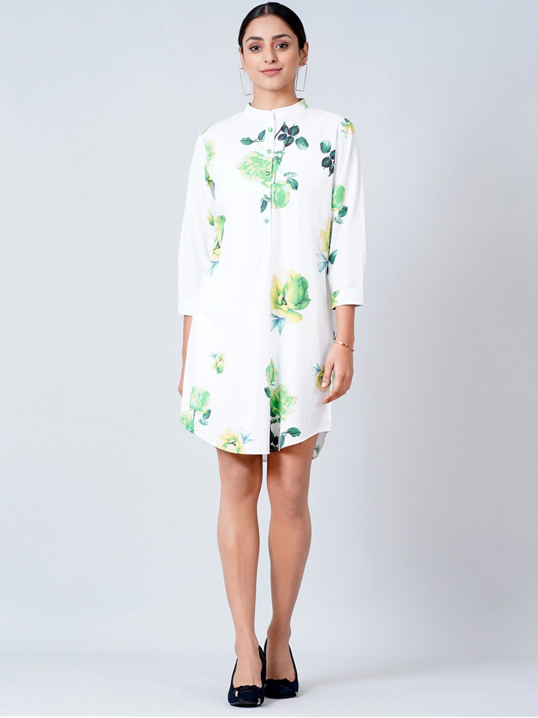 

First Resort by Ramola Bachchan White Floral A-Line Dress