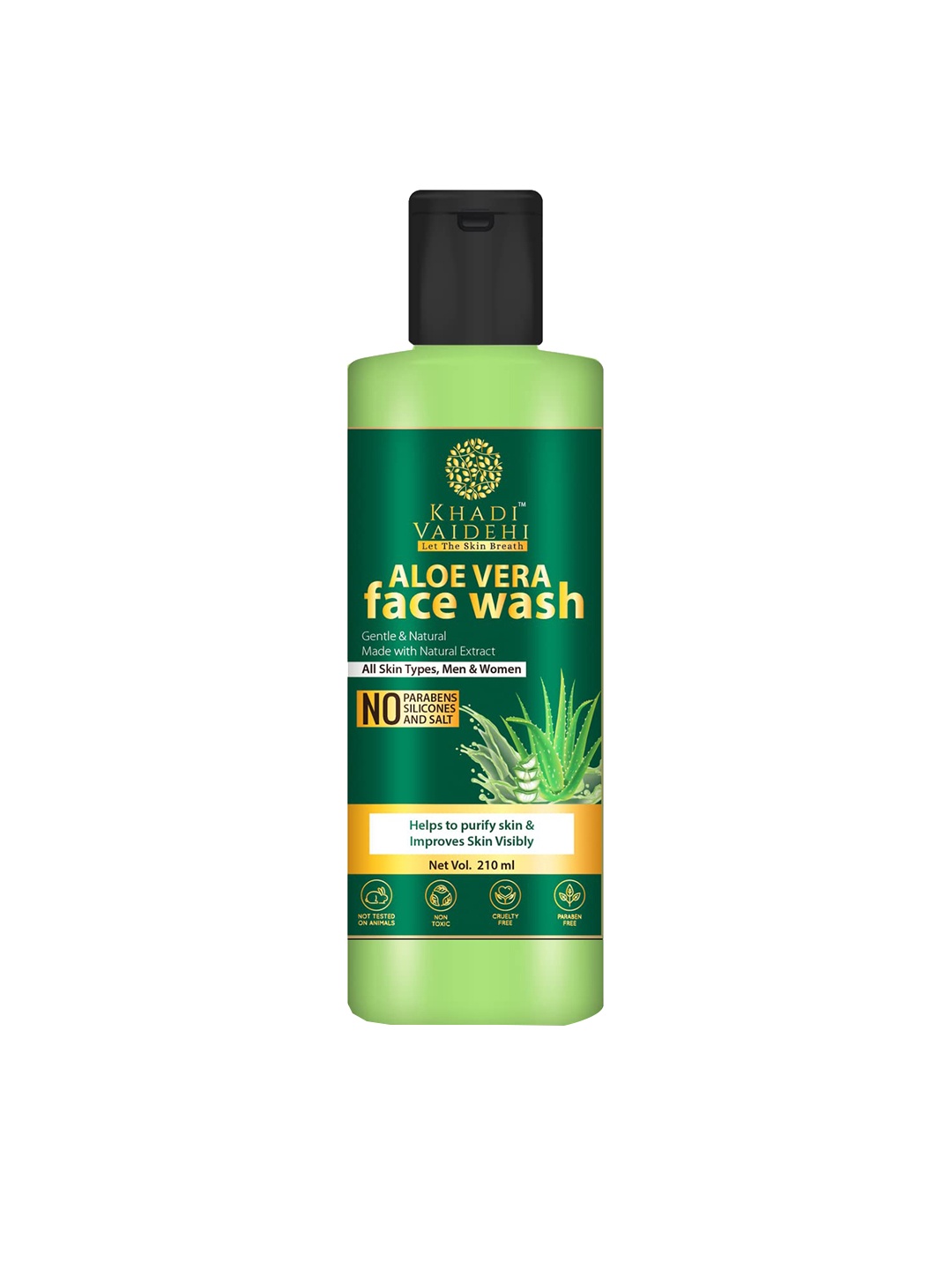 

Khadi Vaidehi Unisex Paraben Free Aloe Vera Face Wash With Natural Extracts - 210 ml, Green