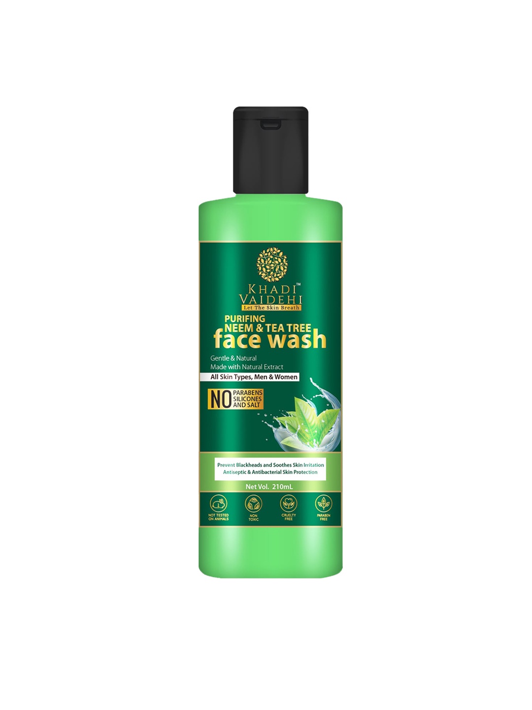 

Khadi Vaidehi Paraben Free Purifying Neem & Tea Tree Face Wash - 210 ml, Green