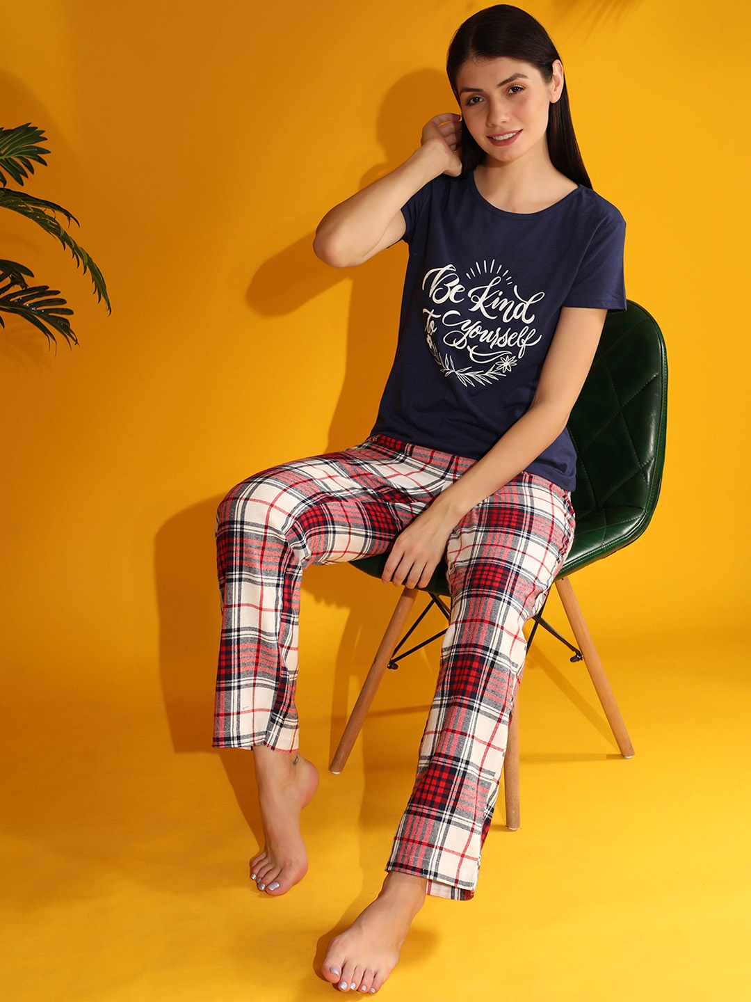 

BStories Women Blue & Brown Printed Night suit