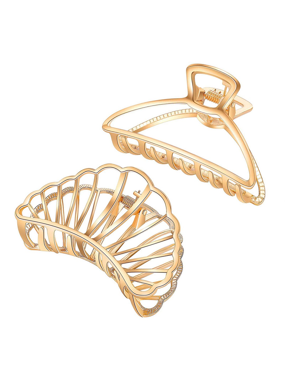 

VAGHBHATT Women Gold-Toned Set Of 2 Claw Clip