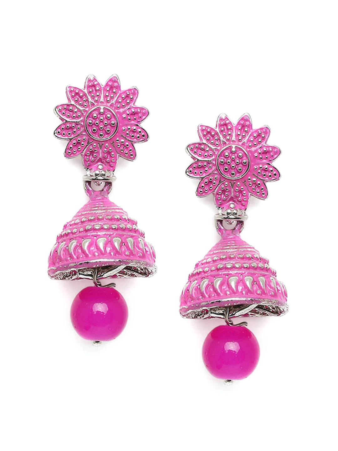 

Mahi Pink Contemporary Jhumkas Earrings