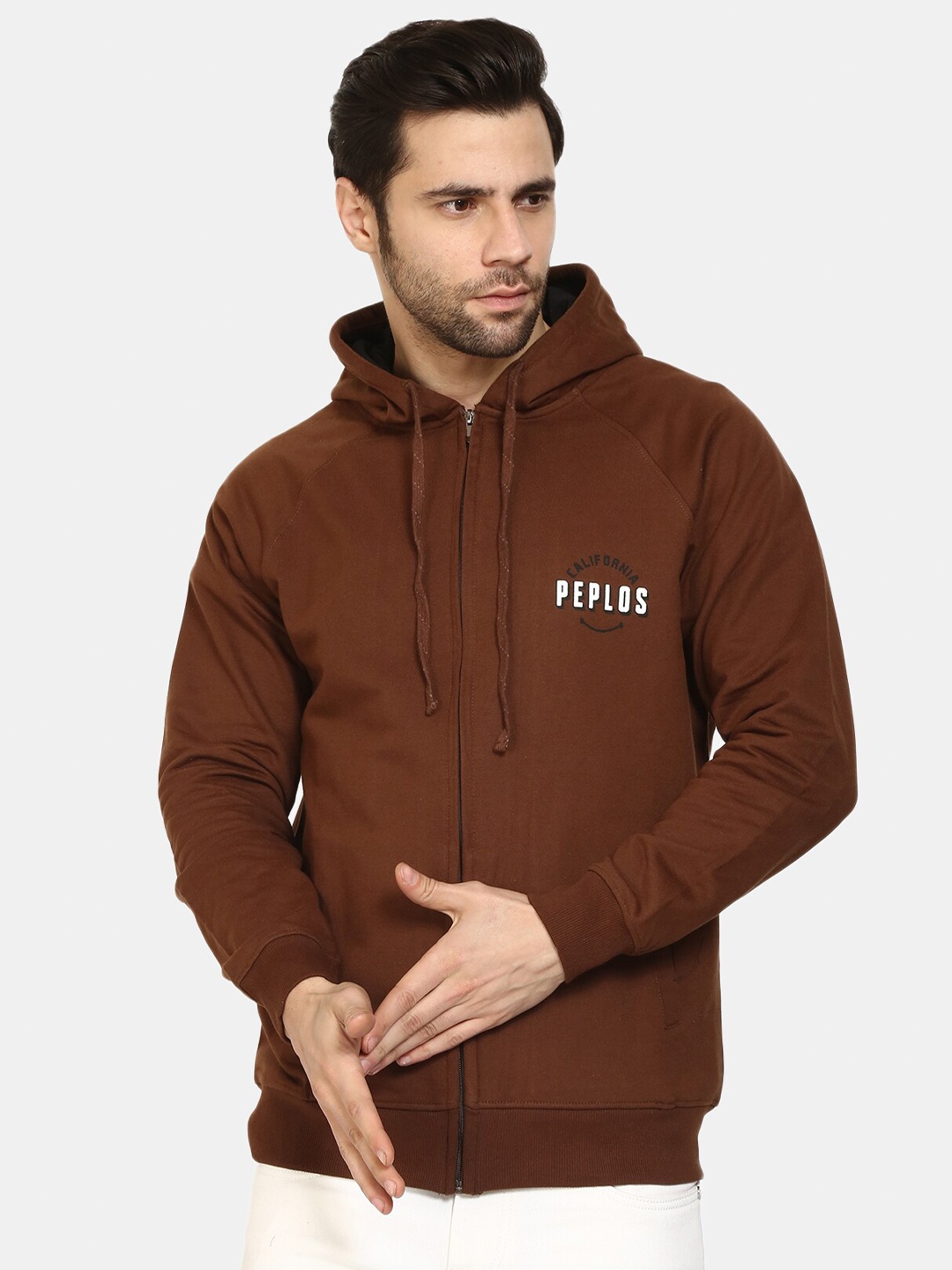 

PEPLOS Men Coffee Brown Sweatshirt