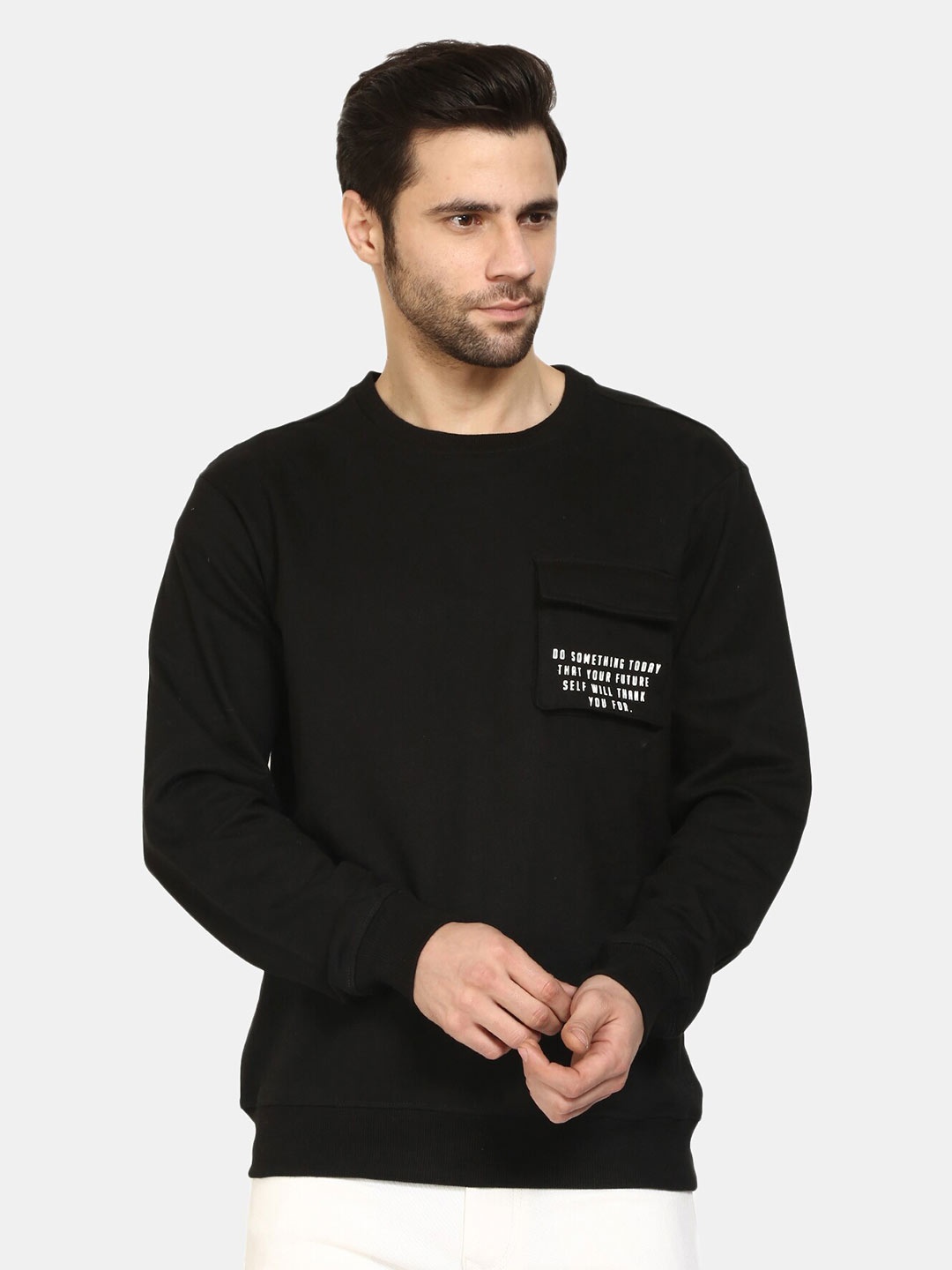 

PEPLOS Men Black Sweatshirt