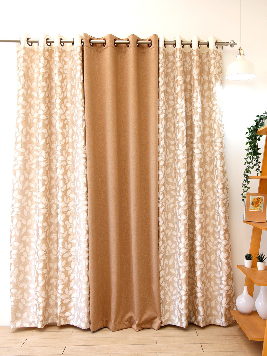

Ariana Beige Set of 3 Room Darkening Door Curtain