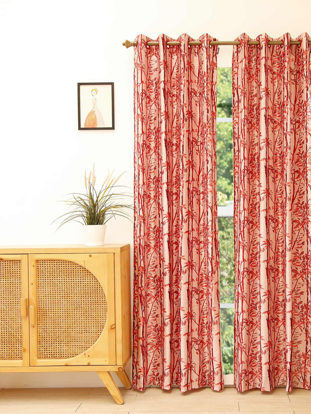 

Ariana Red & Maroon Floral Door Curtain